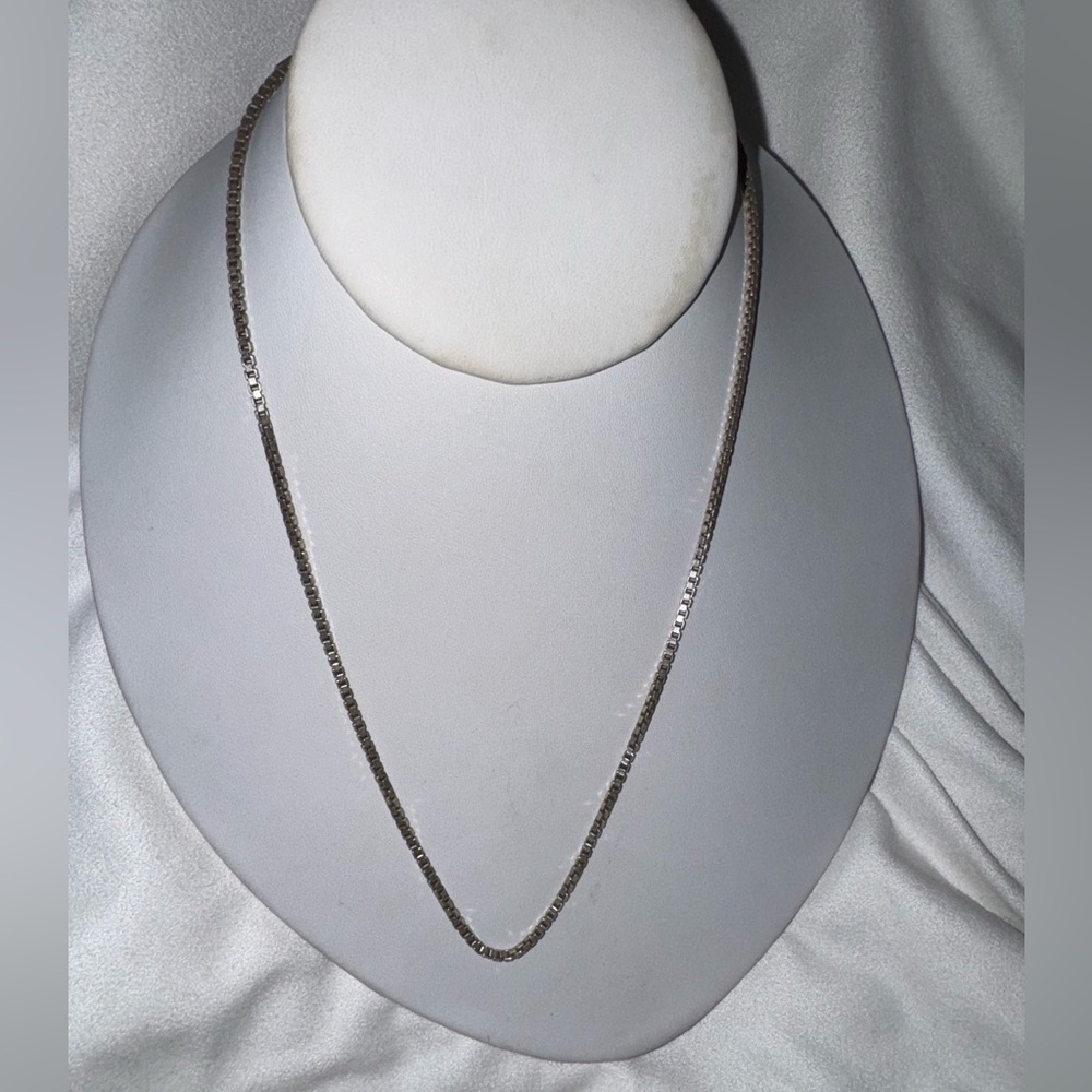 Vintage Paolo Romeo Solid Sterling Box Chain Necklace, 18"-UNISEX